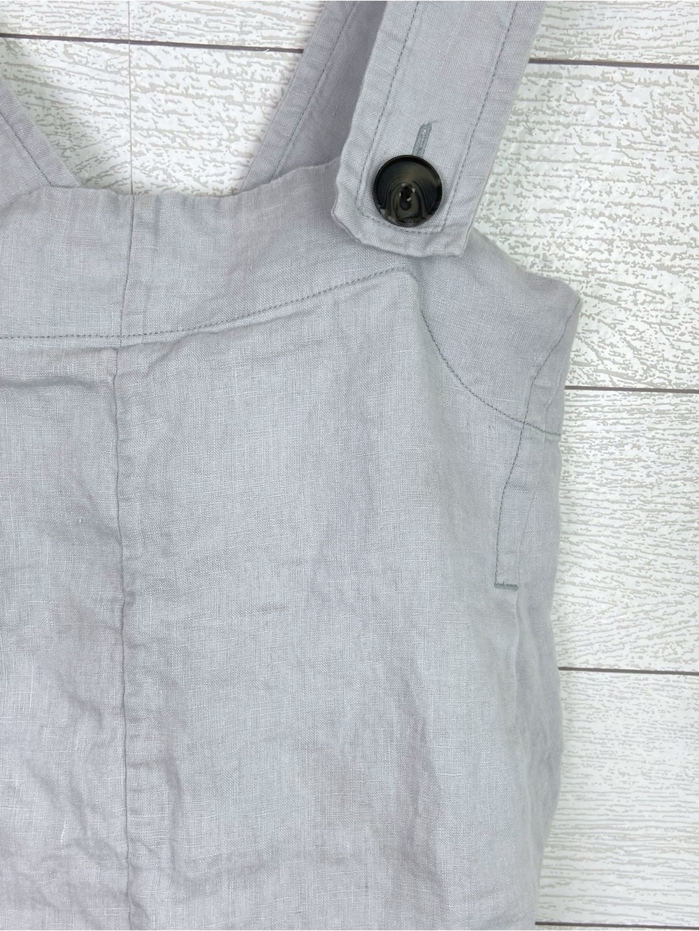 EVERLANE Linen Apron Tank Top Sky 4 Blue Grey Cropped Crop Summer Casual - Picture 5 of 11